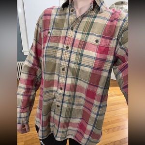 Ralph Lauren Plaid Flannel Button Up Top